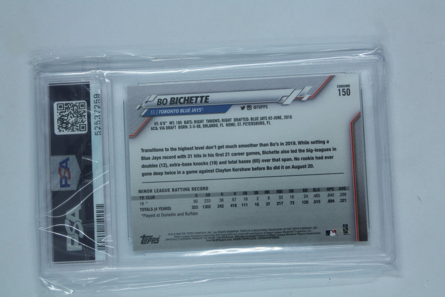 Bo Bichette 2020 Topps Chrome Rookie Card PSA Mint 9