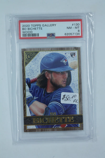 Bo Bichette 2020 Topps Gallery Wood Rookie Card - PSA 8