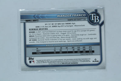 Wander Franco 2022 Bowman Rookie Card