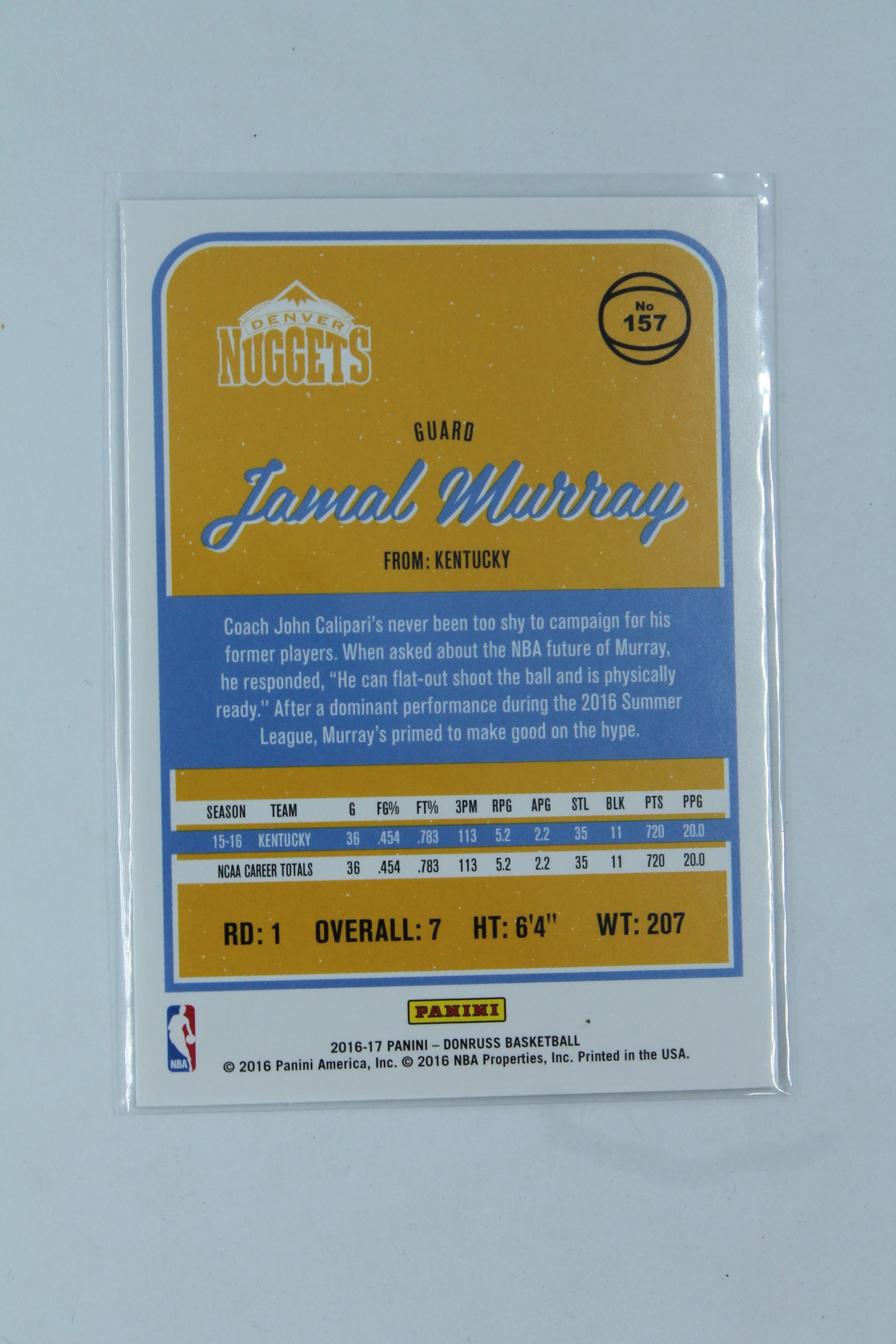 Jamal Murray 2016-17 Panini Donruss Rookie Card