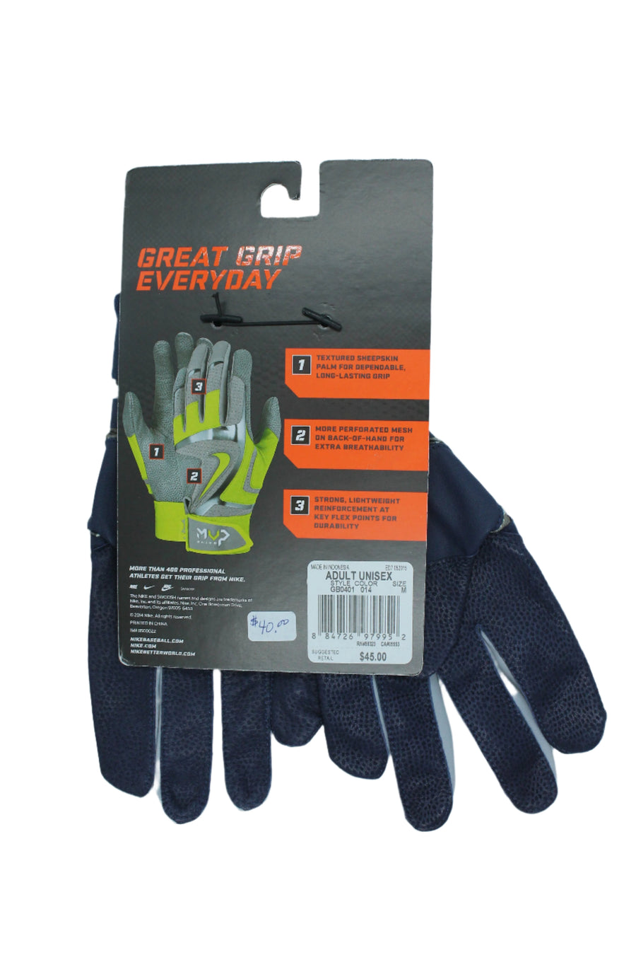 NIKE MVP ELITE BATTING GLOVES - Medium (Sale)