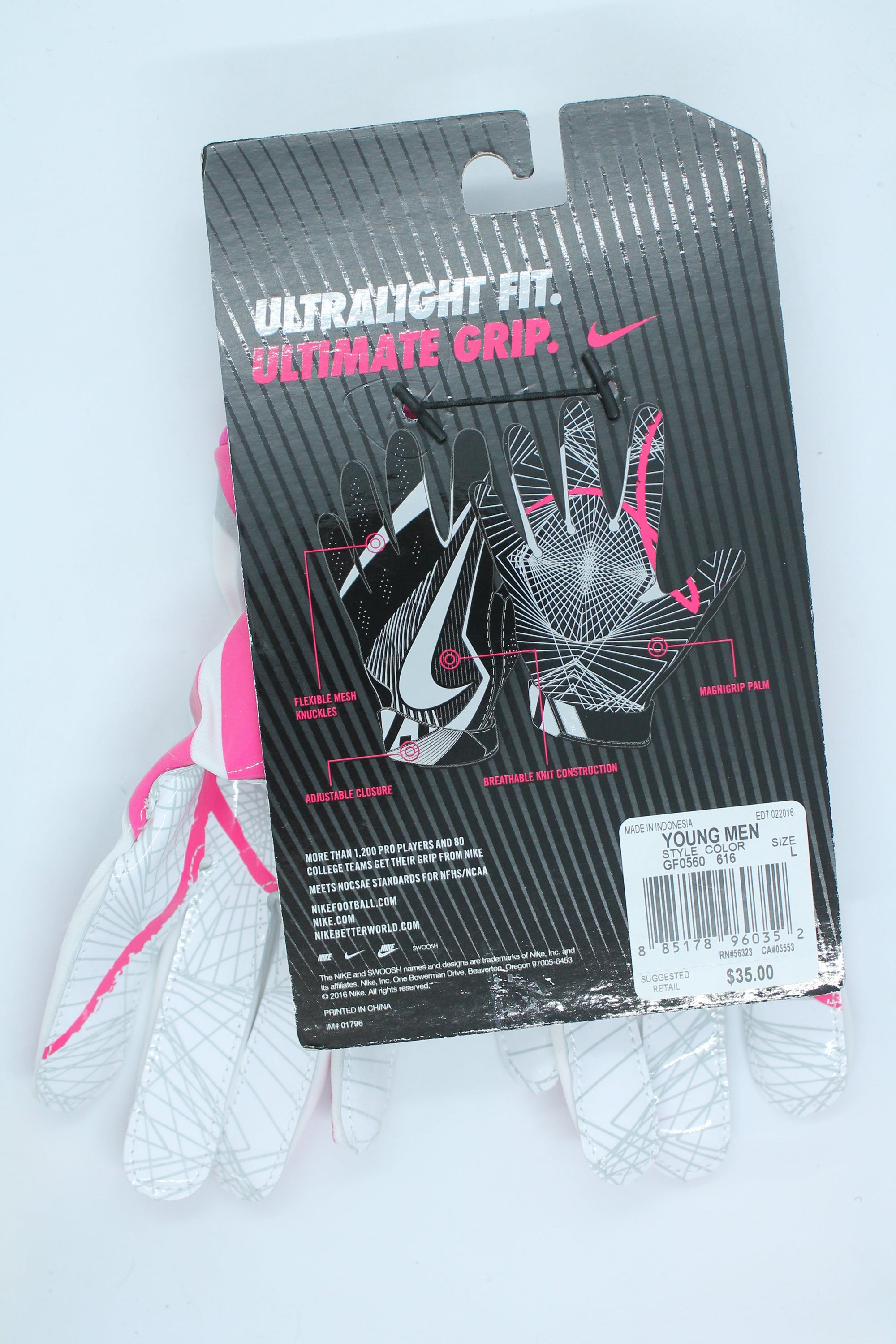 NIKE Vapor Jet 4 FOOTBALL GLOVES - Youth Large (Sale)