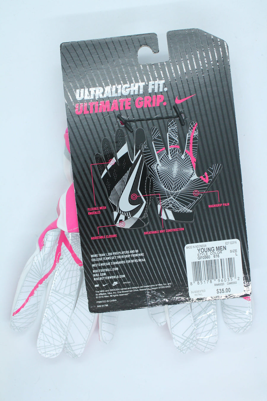 NIKE Vapor Jet 4 FOOTBALL GLOVES - Youth Large (Sale)