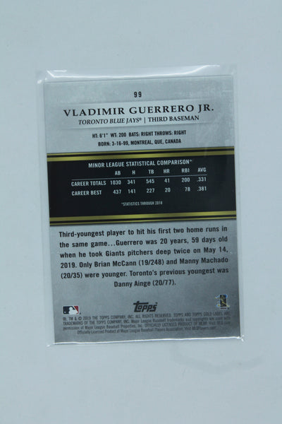 Vladimir Guerrero Jr. 2019 Topps Gold Label Rookie Card - Throwing