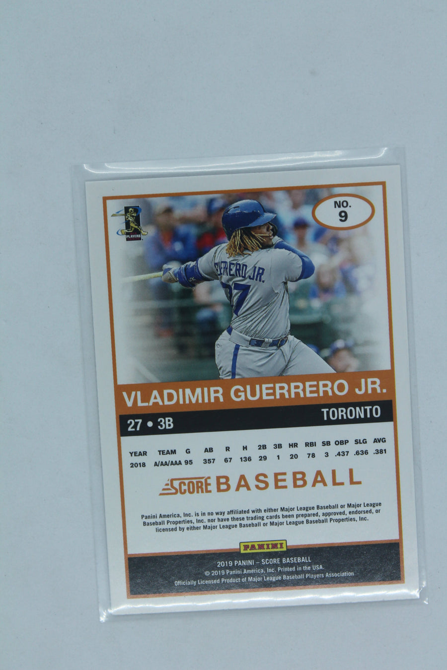 Vladimir Guerrero Jr. 2019 Panini Chronicles - Score Rookie Card