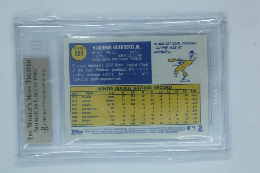 Vladimir Guerrero Jr. Rookie Card 2019 Topps Heritage - Beckett GEM MINT 9.5