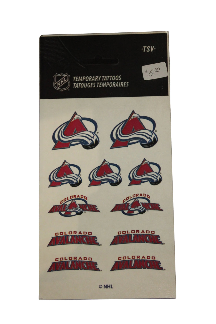 NHL Colorado Avalanche Temporary Tattoos