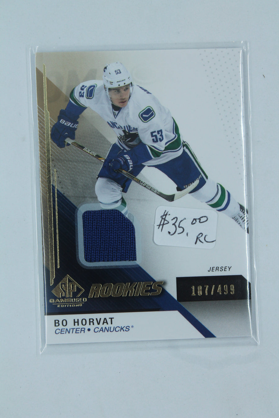 Bo Horvat 2014-15 SP Game-Used - Gold Jerseys Rookie Card #187/499