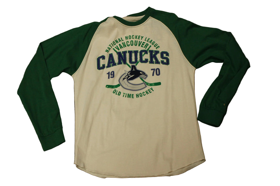 NHL Vancouver Canucks Men's Old Time Hockey Raglan L/S Tee