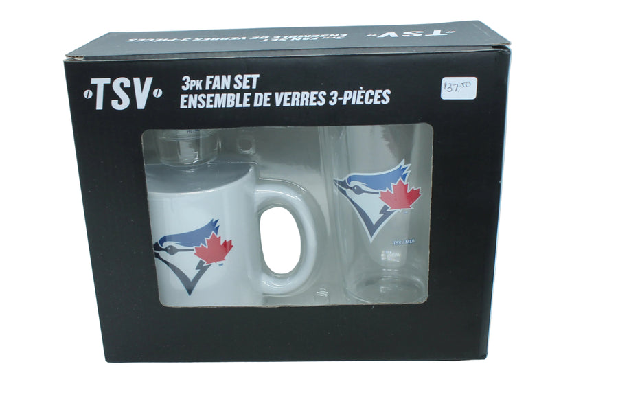 MLB Toronto Blue Jays Logo 3 Glass Collection Gift Set