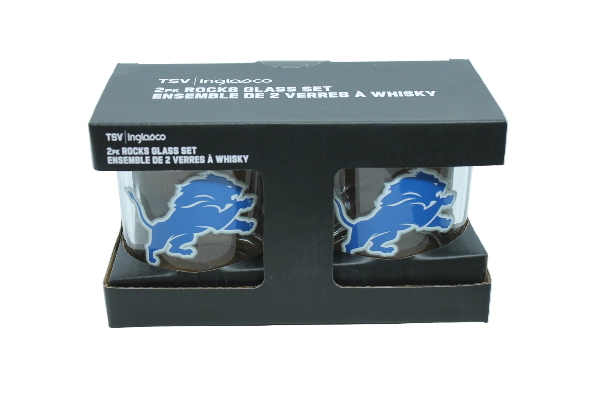 NFL Detroit Lions Logo Rocks 10oz Glass Set (2 pack)