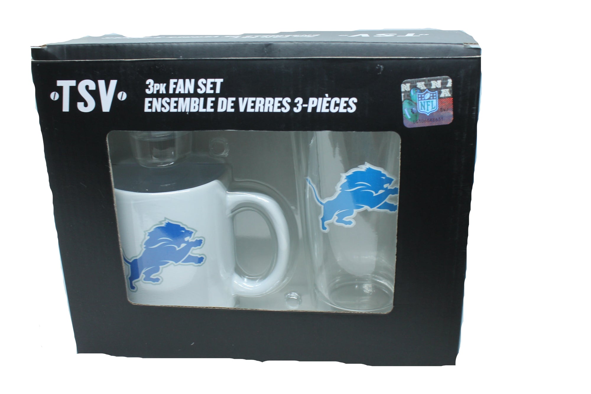NFL Detroit Lions Logo 3 Glass Collection Gift Set