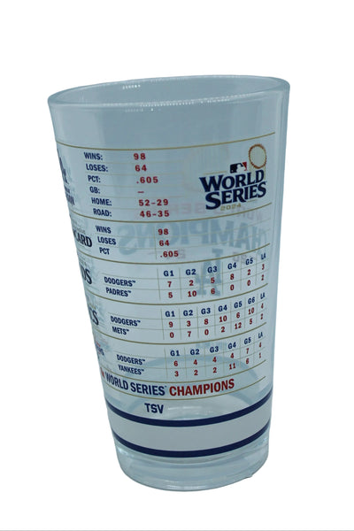 MLB Los Angeles Dodgers 2024 World Series Champions with Stats 16oz Mixing Glass