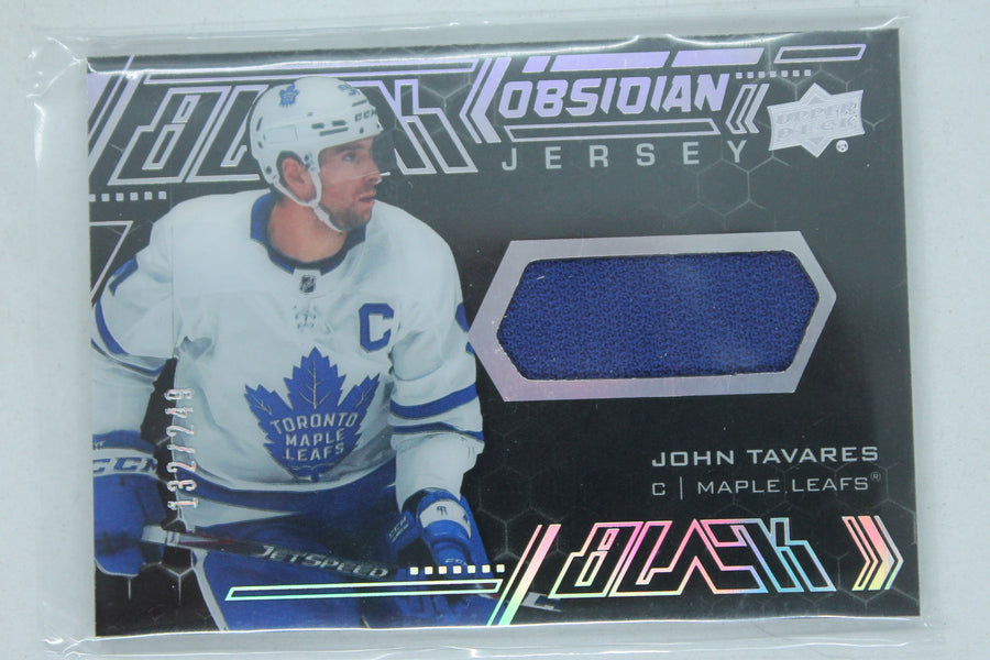 John Tavares 2020-21 SPx - UD Black Obsidian Jersey #OJ-JT - Jersey Card #132/249
