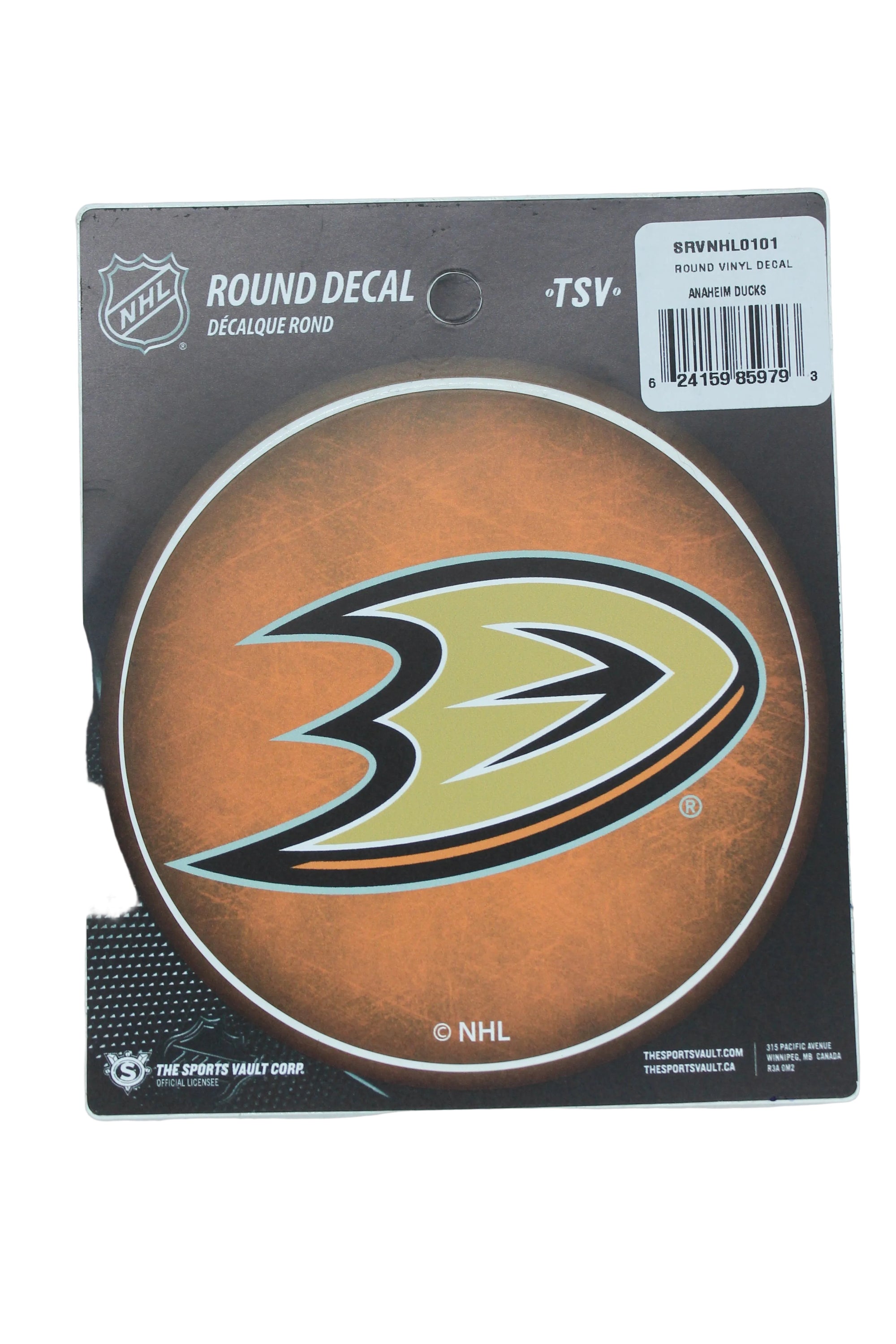 NHL Anaheim Ducks Round Vinyl Decal