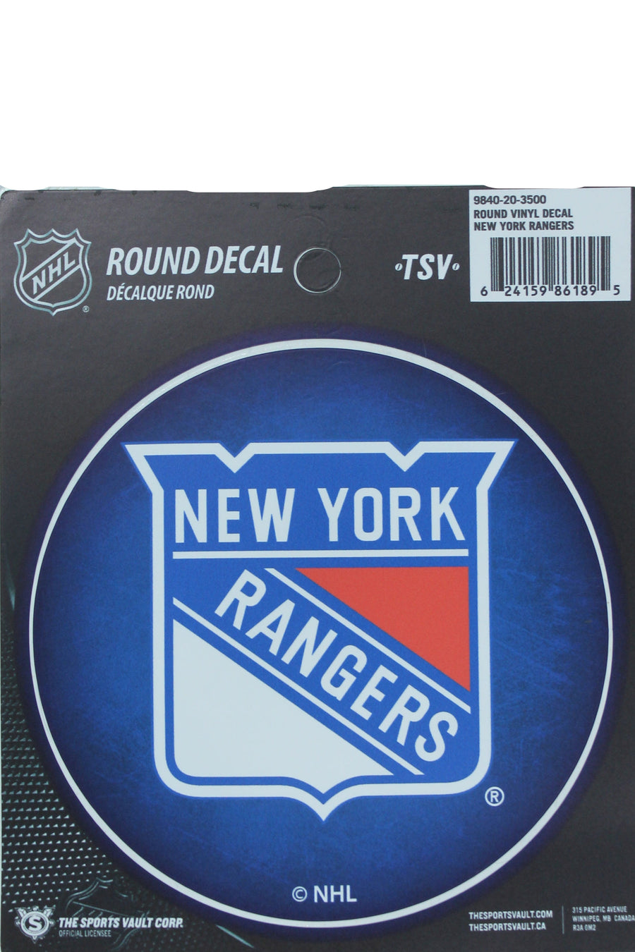 NHL New York Rangers Round Vinyl Decal