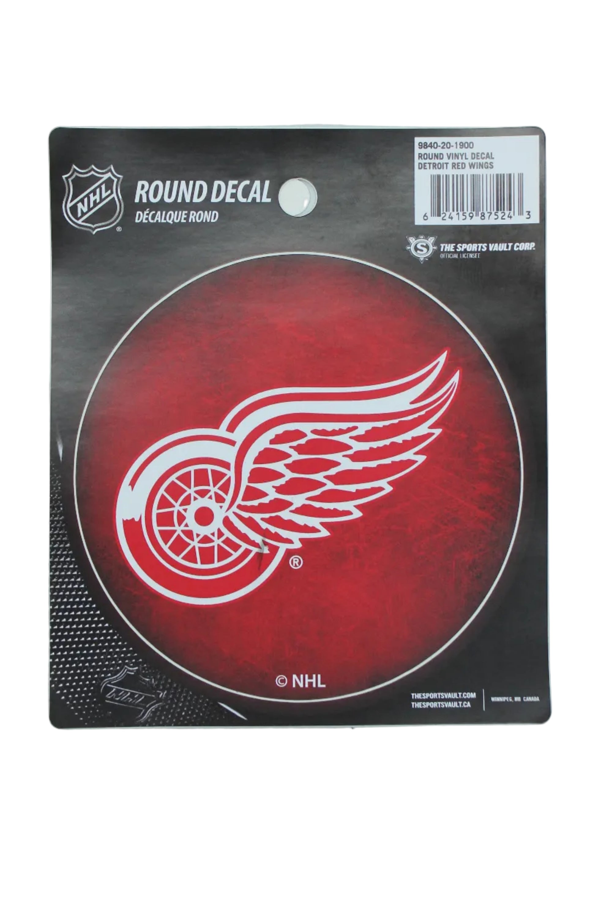 NHL Detroit Red Wings Round Vinyl Decal