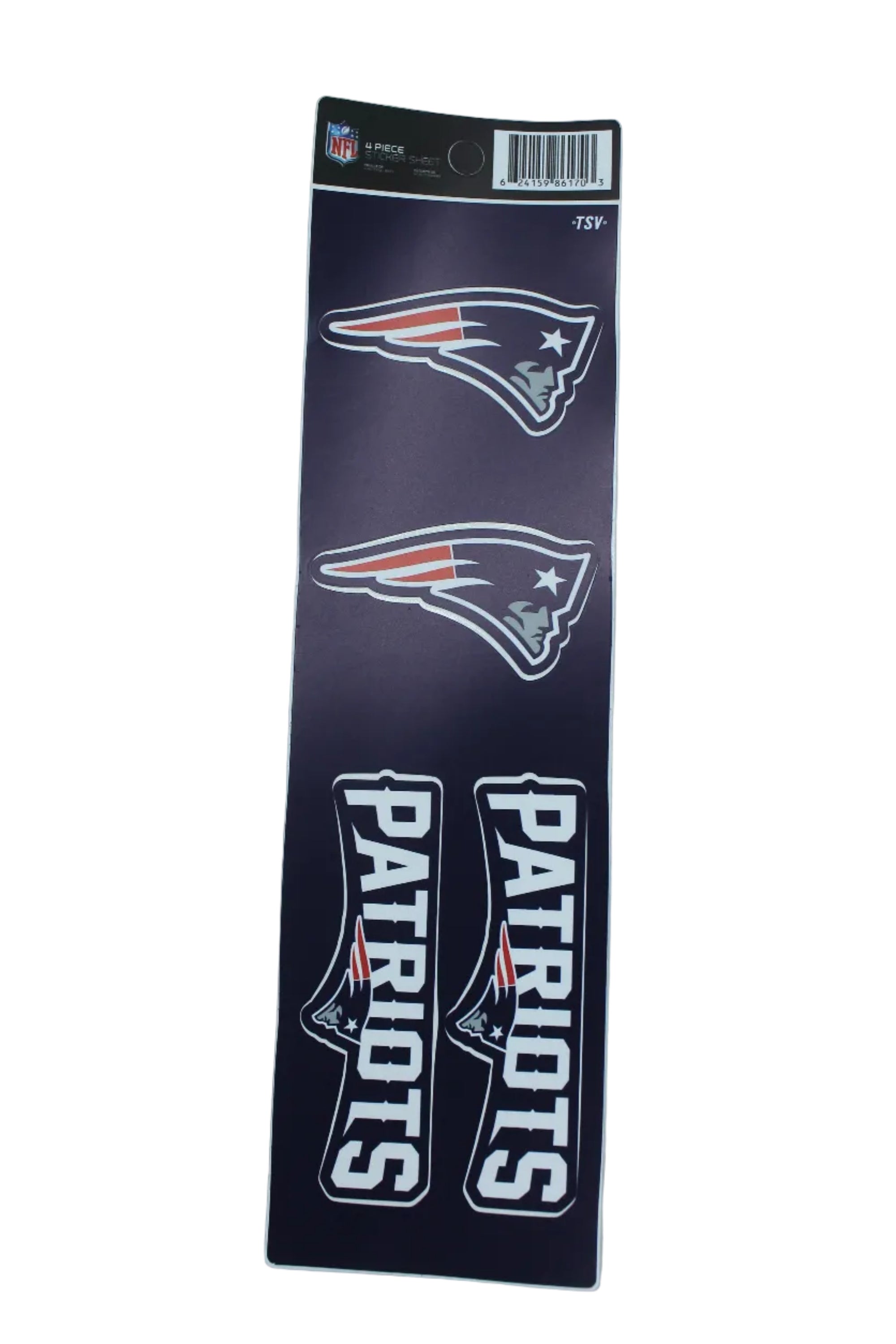 NFL New England Patriots 4 piece Sticker Sheet