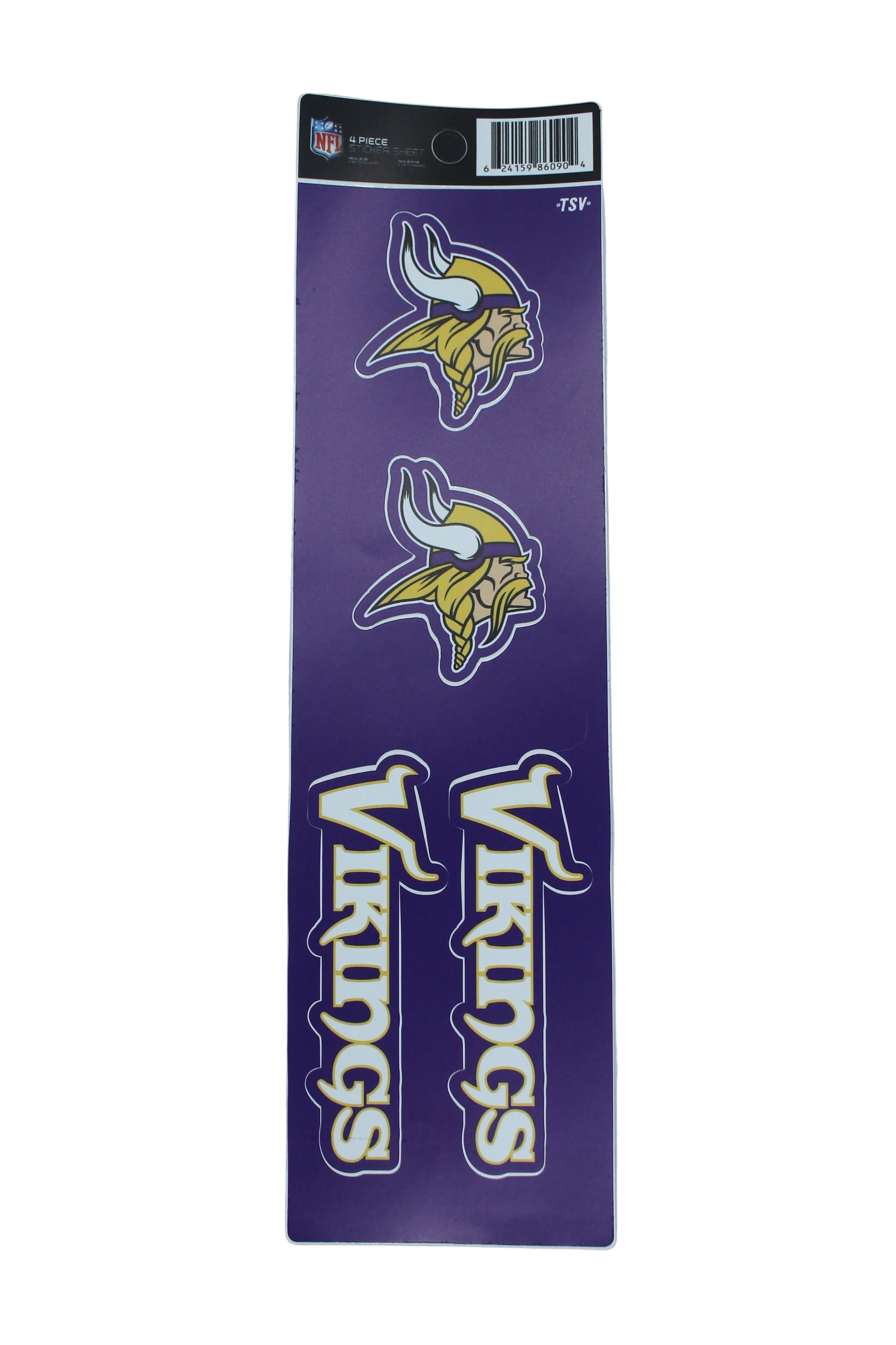 NFL Minnesota Vikings 4 piece Sticker Sheet