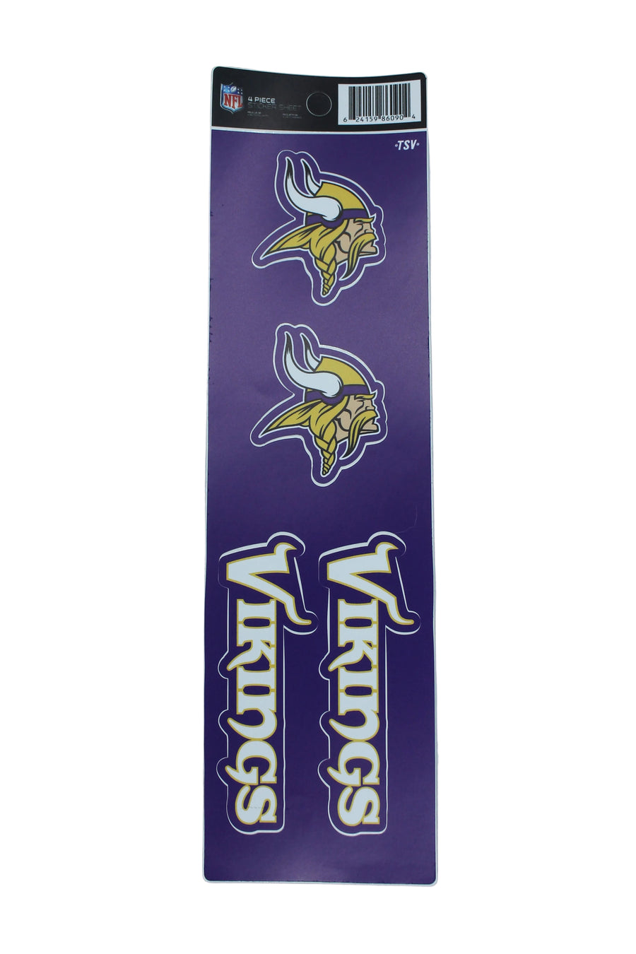 NFL Minnesota Vikings 4 piece Sticker Sheet