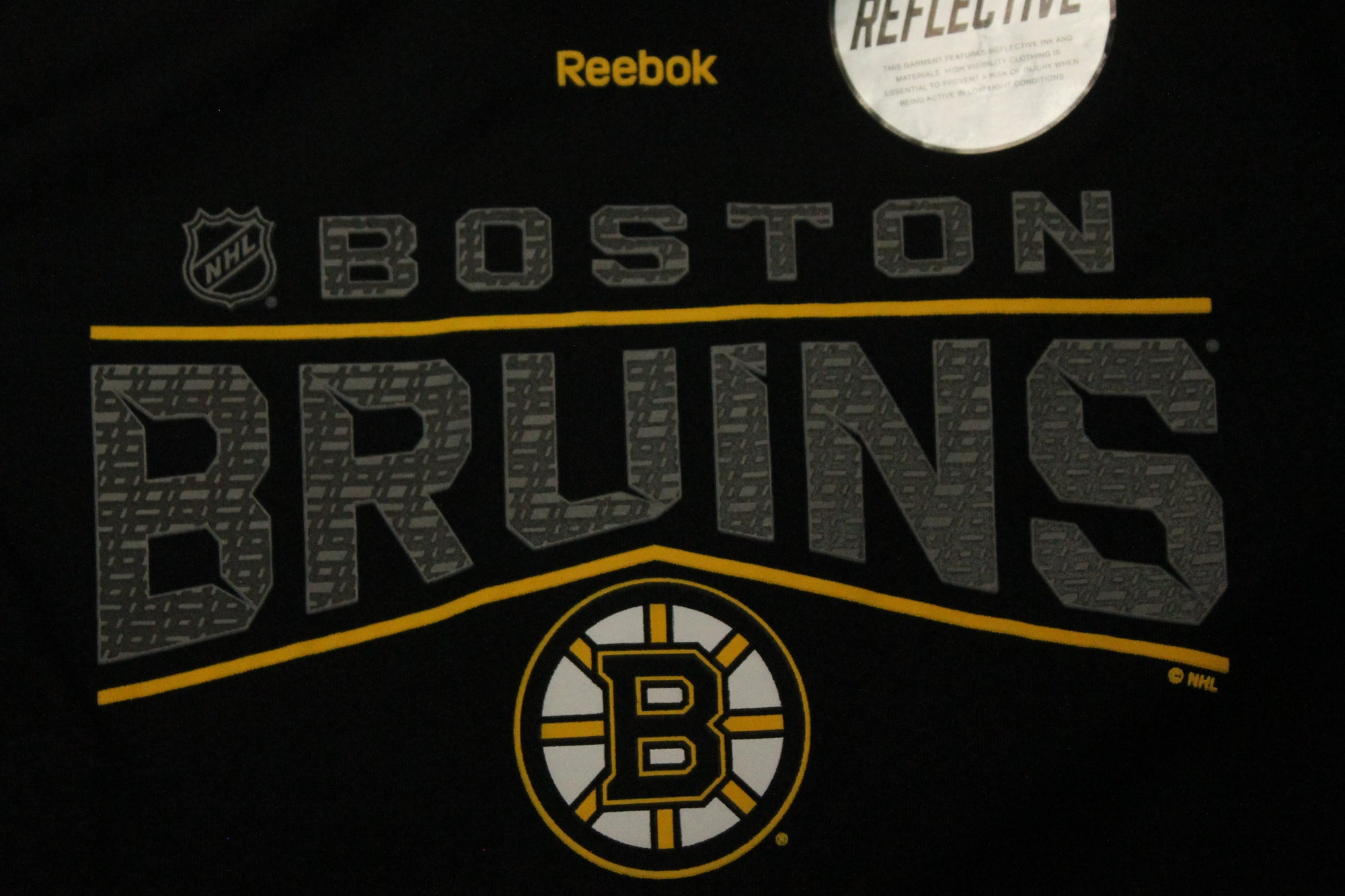 NHL Boston Bruins Kids Reebok Centre Ice Reflective Tee