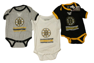 NHL Boston Bruins Old Time Hockey Infant 3pc Bodysuit Set