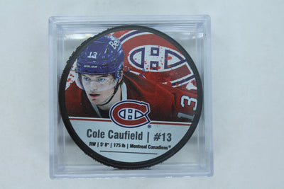 NHL Montreal Canadiens Cole Caufield #13 Hockey Puck in Puck Case