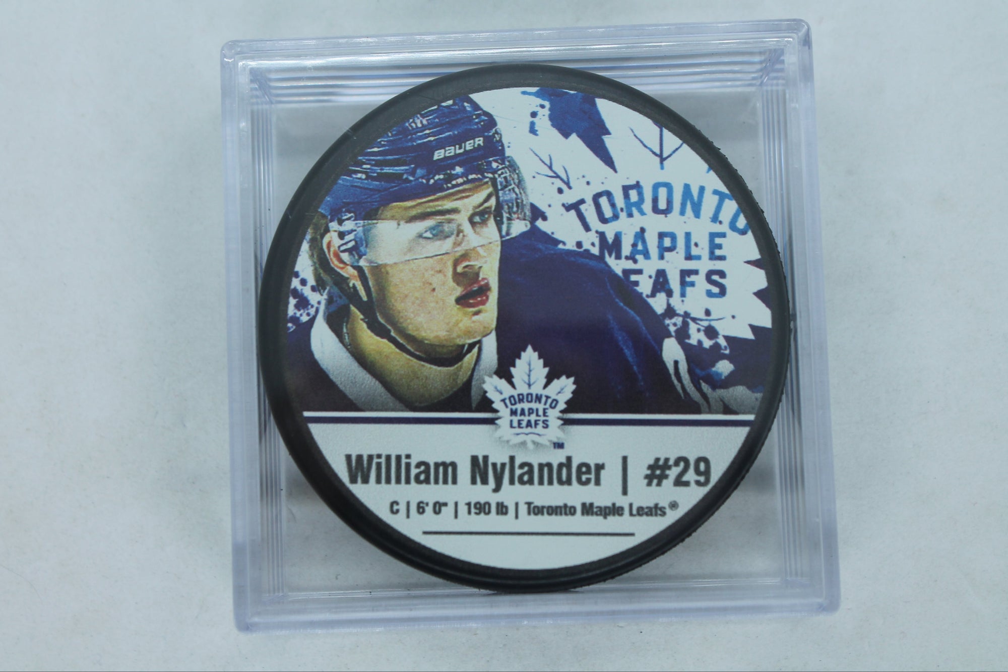 NHL Toronto Maple Leafs William Nylander #29 Hockey Puck in Puck Case