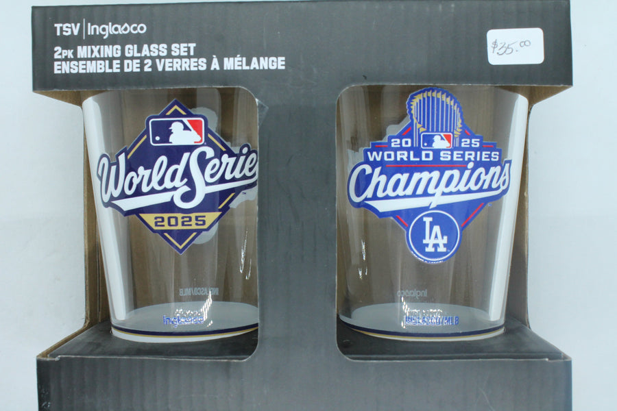 MLB Los Angeles Dodgers 2025 World Series Champs 2 pack Mixing Glass Set
