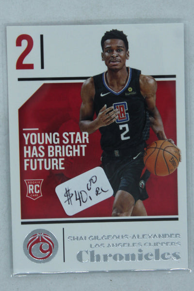 Shai Gilgeous Alexander 2018 Panini Chronicles Rookie Card