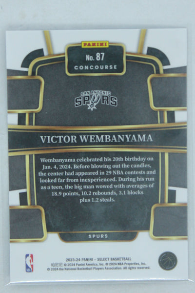 Victor Wembanyama 2023-24 Panini Select Blue Concourse Rookie Card