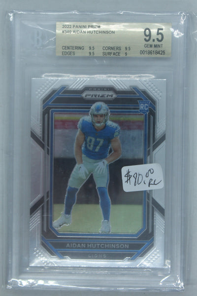 Aidan Hutchinson 2022 Panini Prizm Rookie Card - Beckett 9.5 Gem Mint