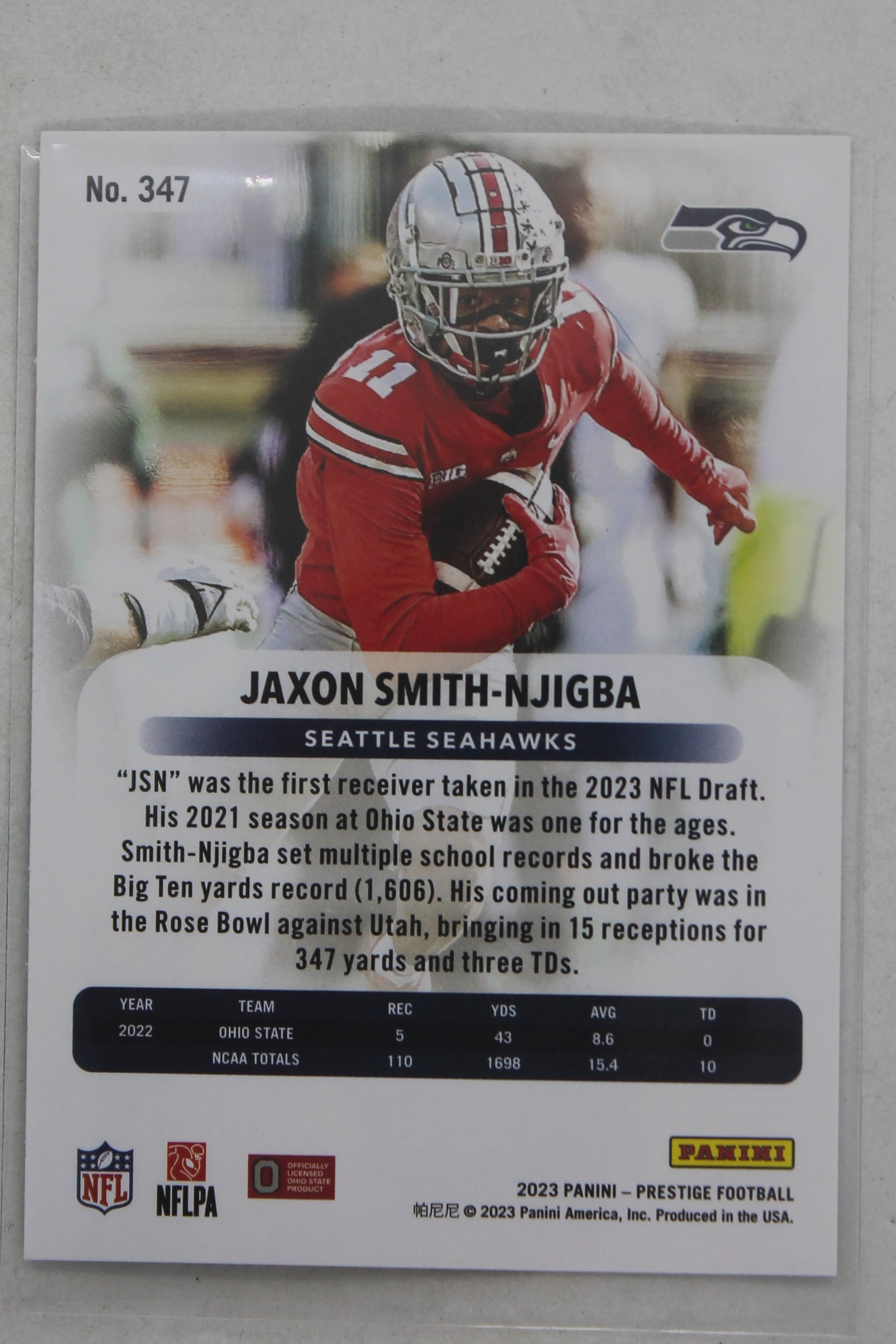 Jaxon Smith-Njigba 2023 Panini Prestige Rookies - Rookie Card