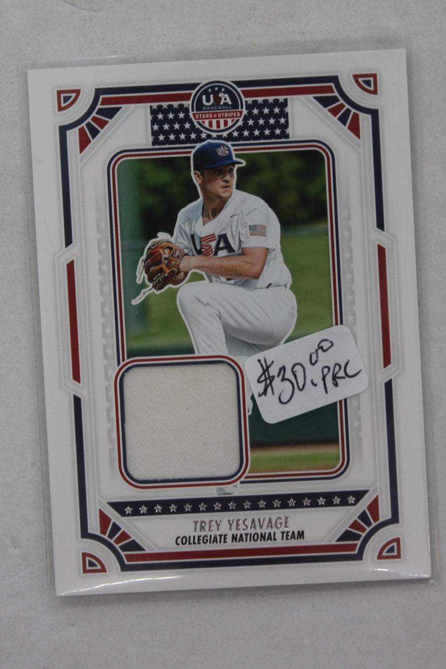 Trey Yesavage 2024 Panini Stars & Stripes - USA Materials Jersey Card PRC
