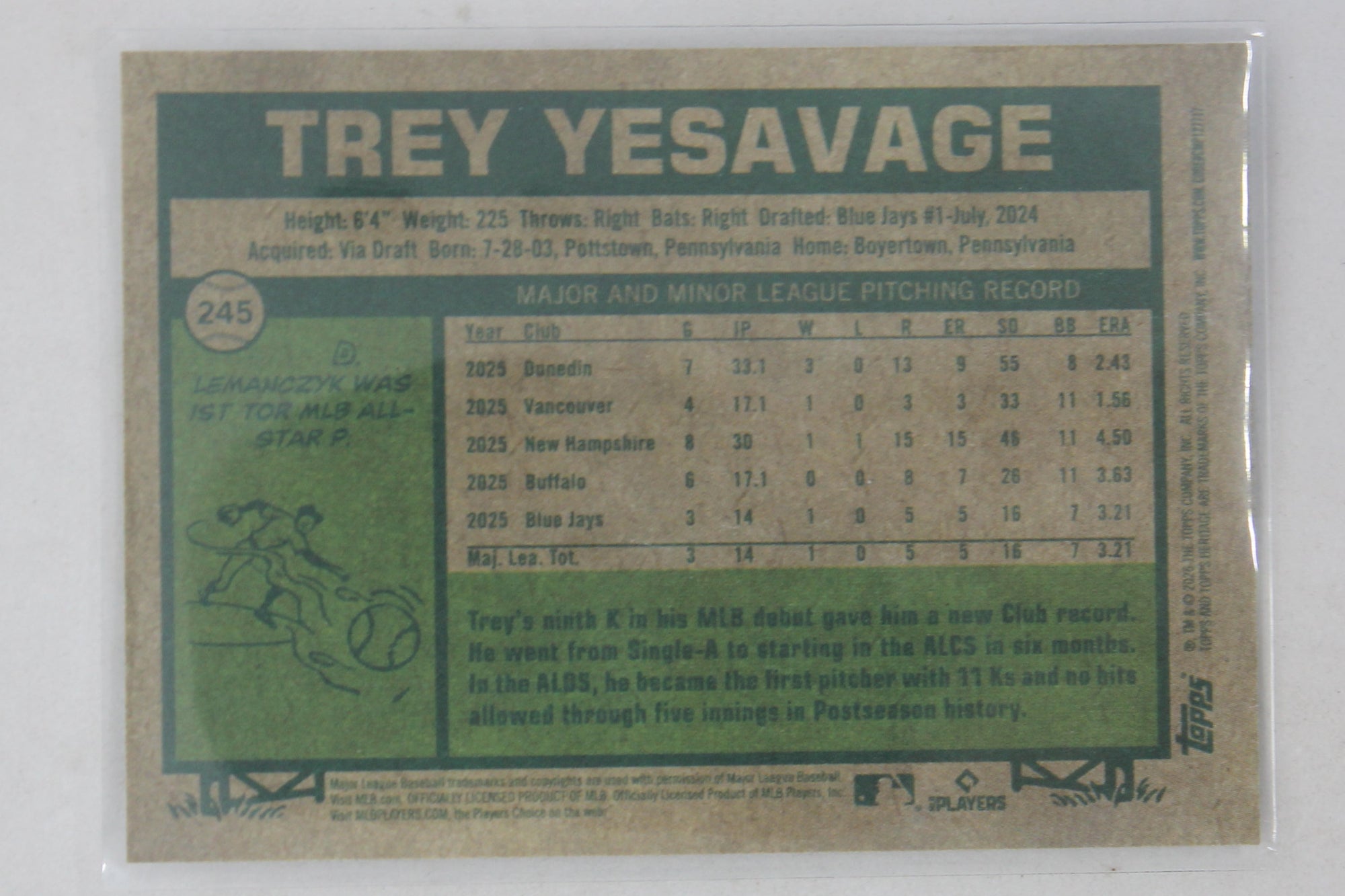 Trey Yesavage 2026 Topps Heritage Rookie Card