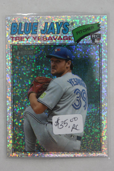 Trey Yesavage 2026 Topps Heritage Chrome Silver Sparkle Refractor Rookie Card