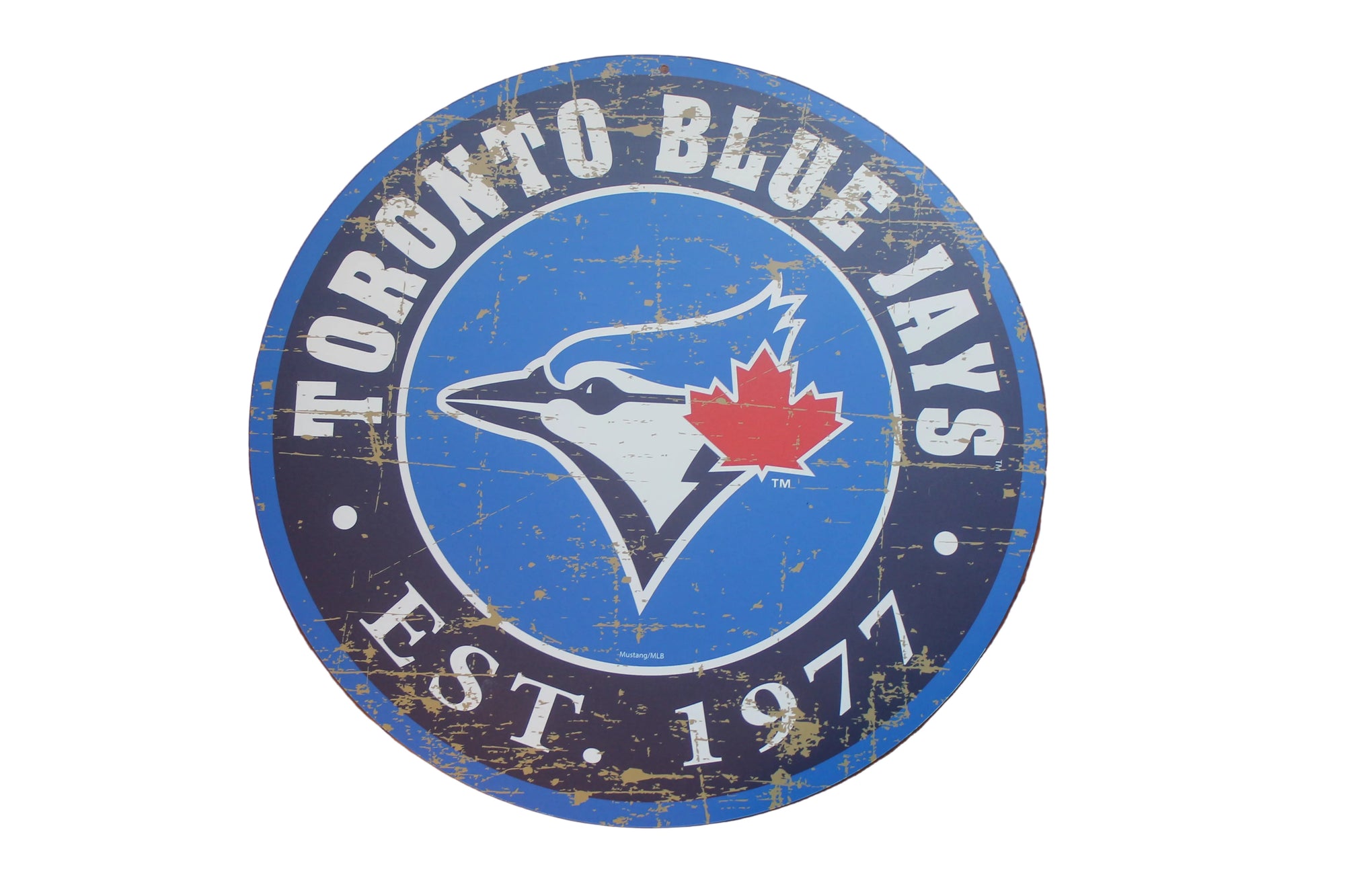 MLB Toronto Blue Jays PVC Logo Sign - Round Distressed 22"