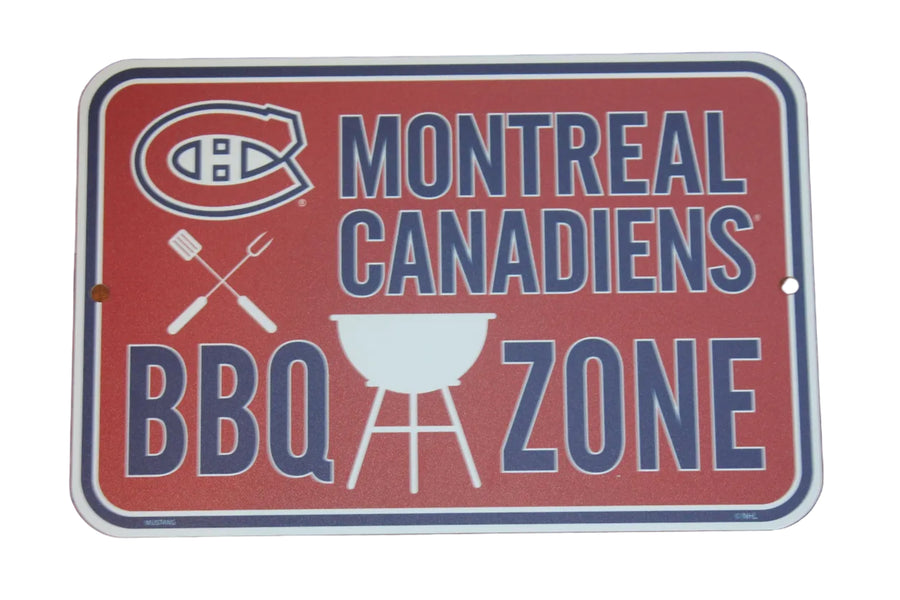 NHL Montreal Canadiens BBQ Zone Sign