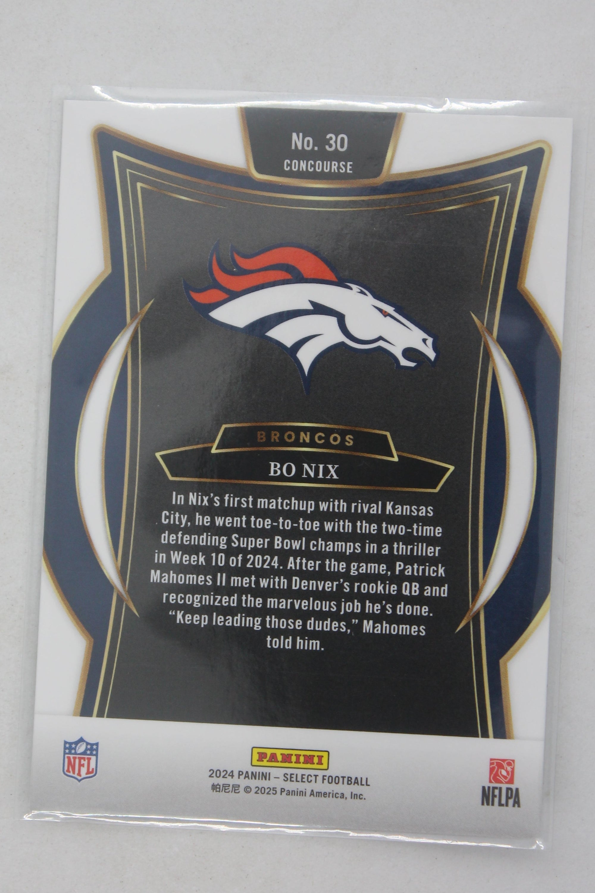 Bo Nix 2024 Panini Select - Concourse - Rookie Card