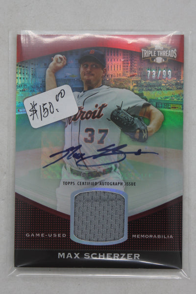 Max Scherzer Autograph with Game-Used Jersey
