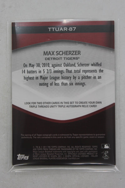 Max Scherzer Autograph with Game-Used Jersey