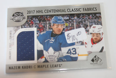 Nazem Kadri 2017-18 SP Game Used Edition - 2017 NHL Centennial Classic Fabrics - Jersey Card