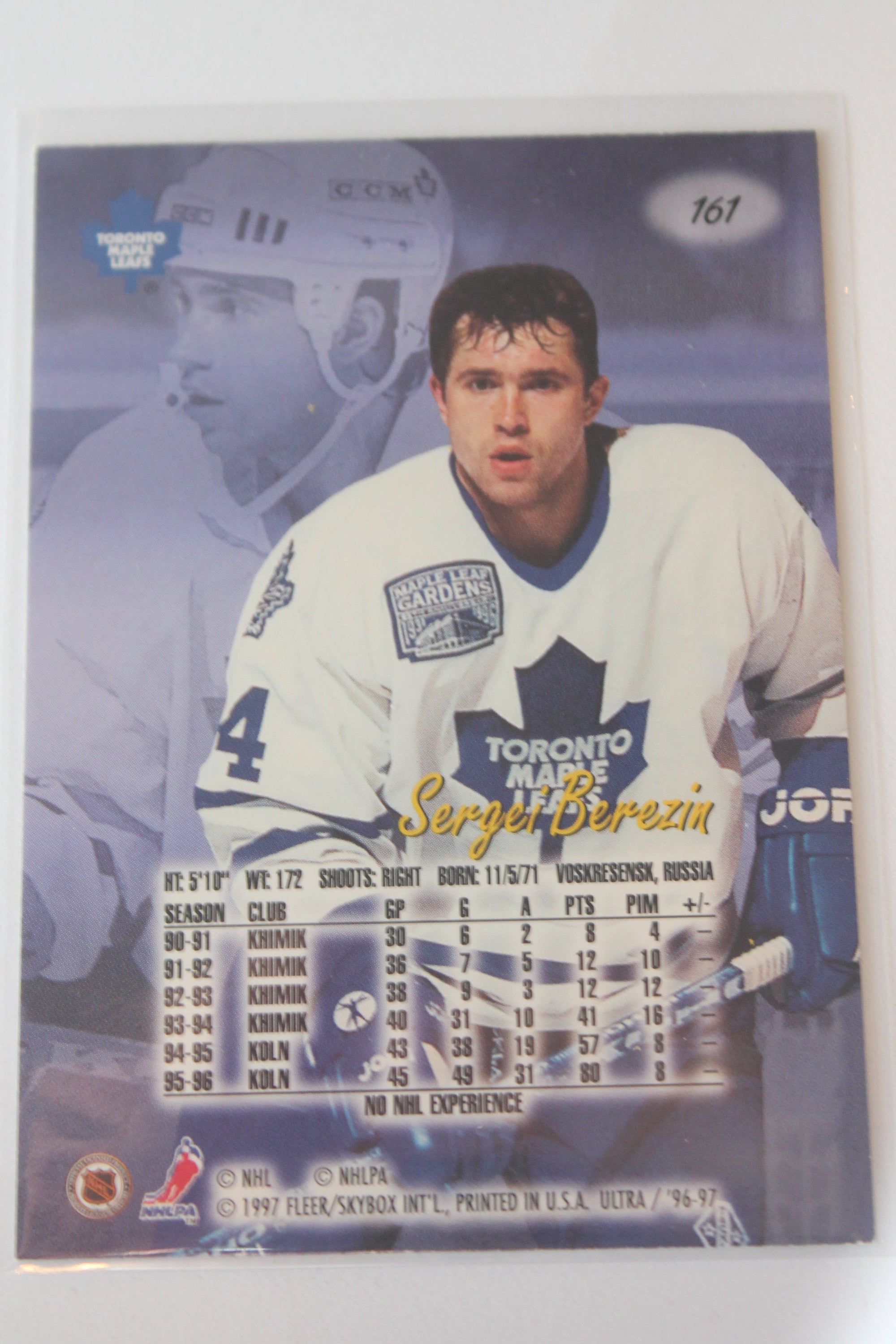 Sergei Berezin 1996-97 Fleer Ultra Rookie Card