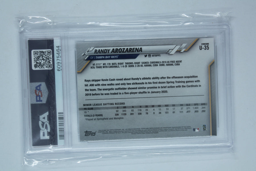 Randy Arozarena 2020 Topps Chrome Update Series Rookie Card - PSA 8