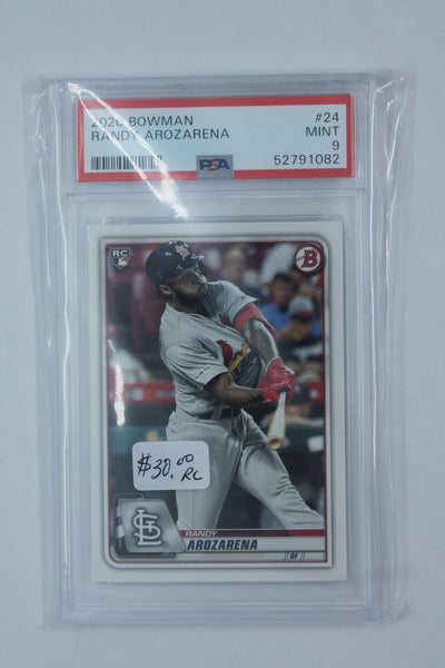 Randy Arozarena 2020 Bowman Rookie Card - PSA Mint 9