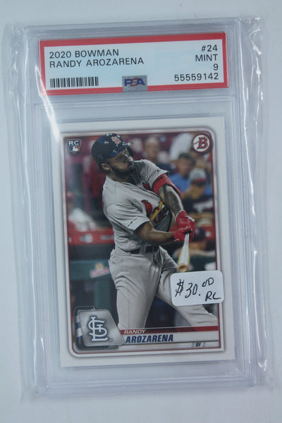 Randy Arozarena 2020 Bowman Rookie Card - PSA Mint 9