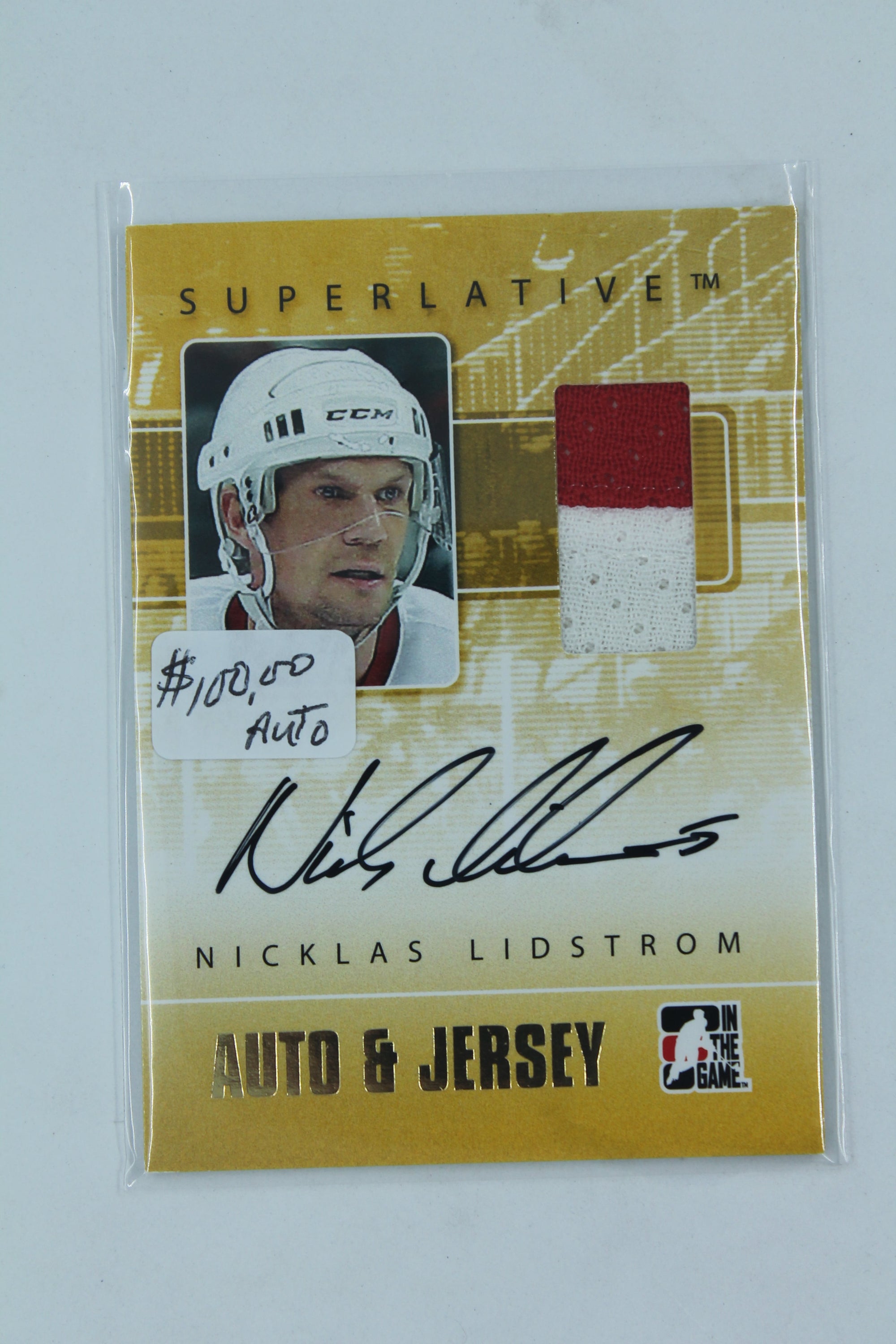 Nicklas Lidstrom 2009-10 In The Game Autograph & Jersey - Gold Card - HOF #10/10