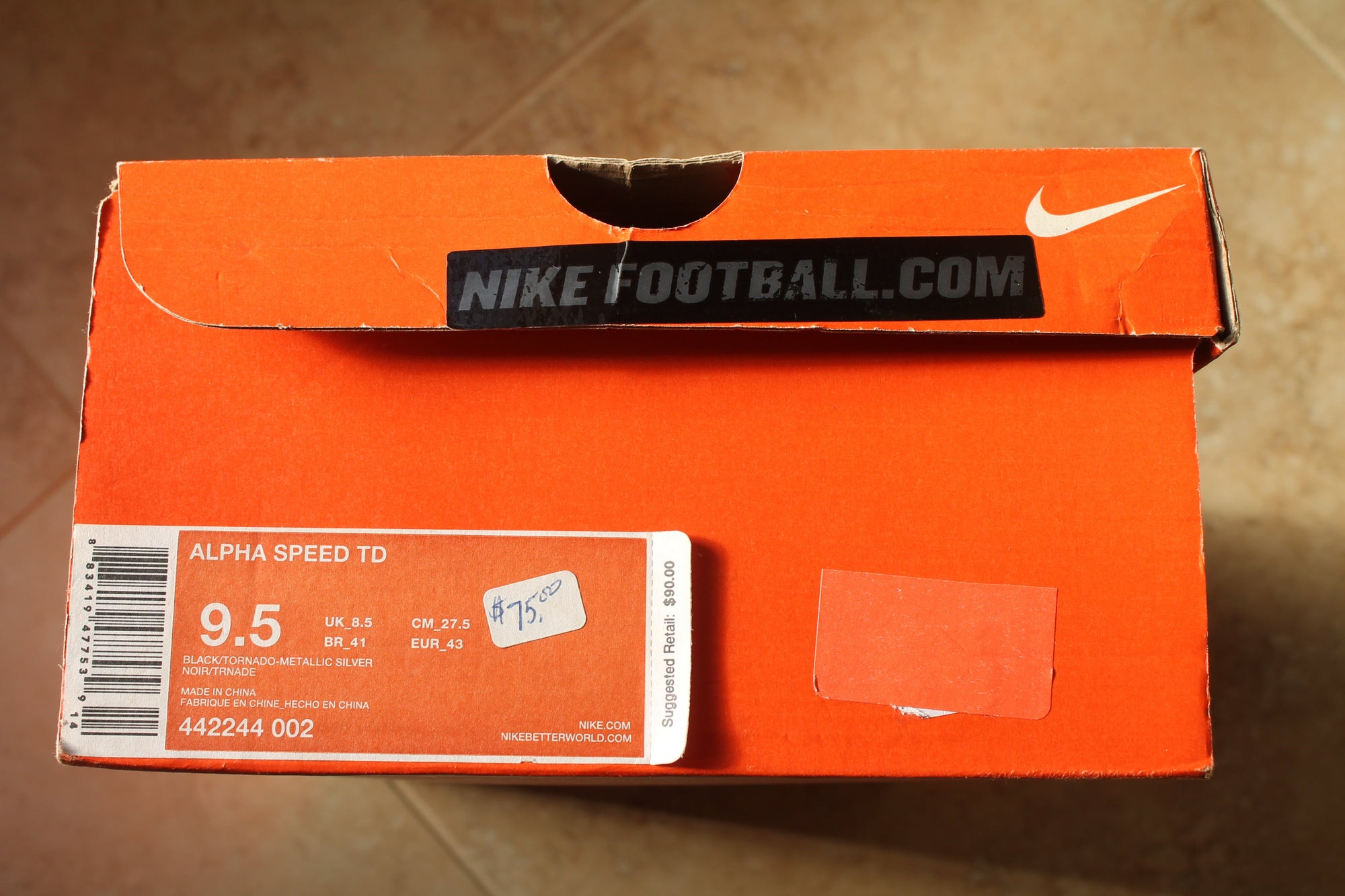 NIKE ALPHA SPEED TD FOOTBALL CLEATS -  SIZE 9.5 (Sale)