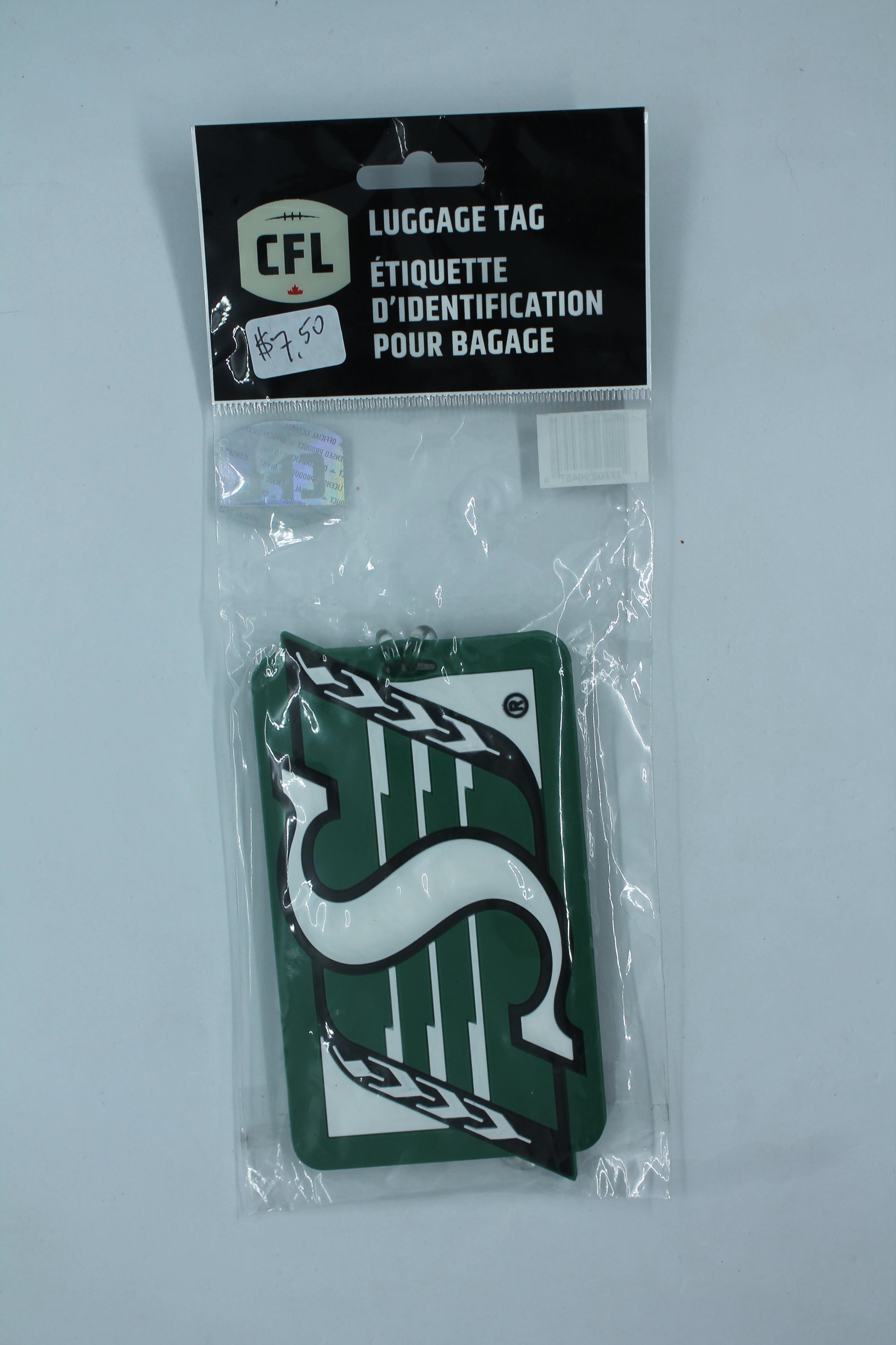 CFL Saskatchewan Roughriders Rubber Luggage Tag