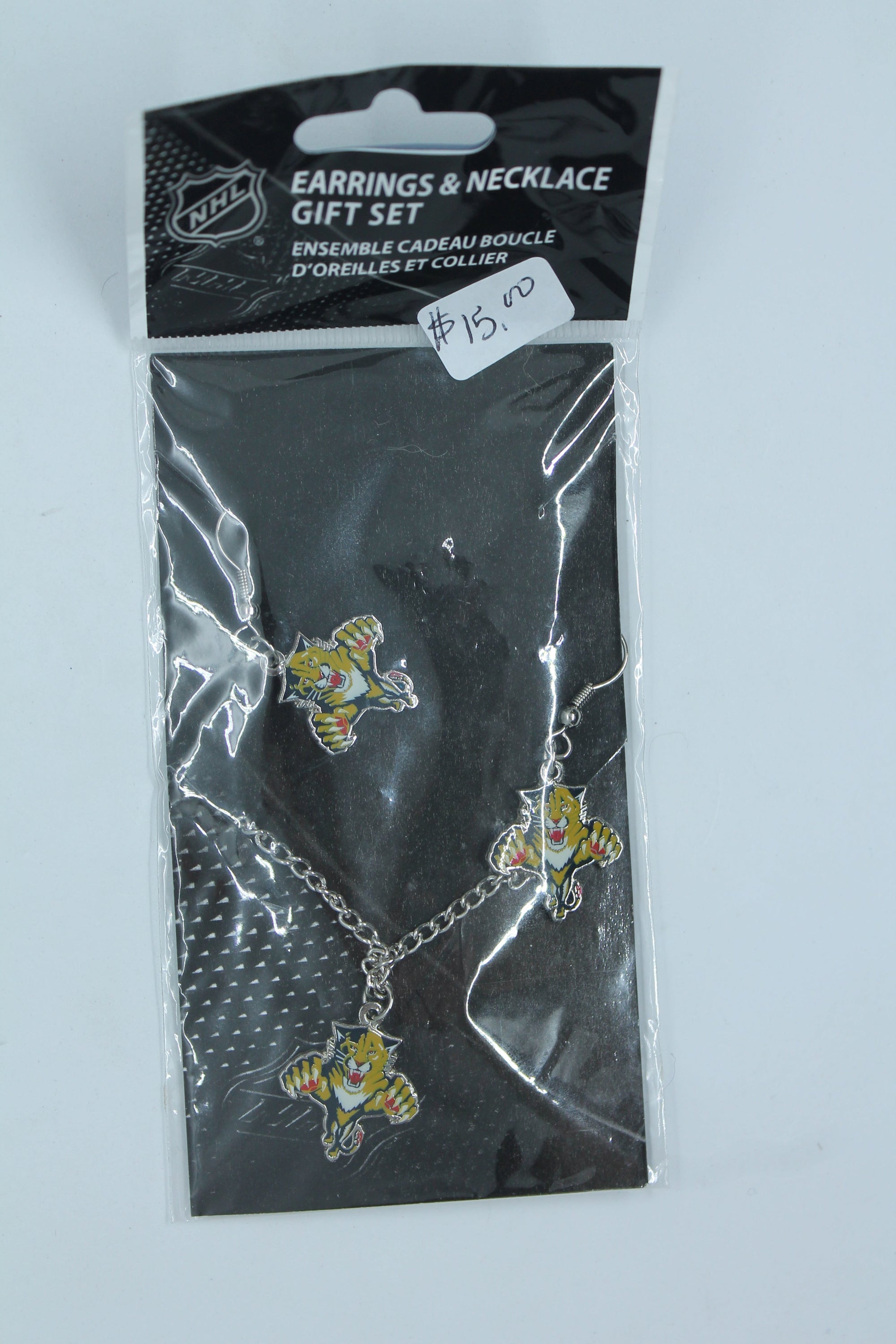 NHL Florida Panthers Necklace & Earrings Combo